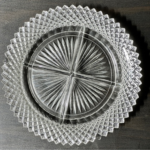 Other - Anchor Hocking Miss America 4-Section Relish Dish - Clear Depression Glass